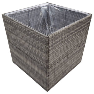 Grauer Pflanzkübel 80x80 cm Poly Rattan