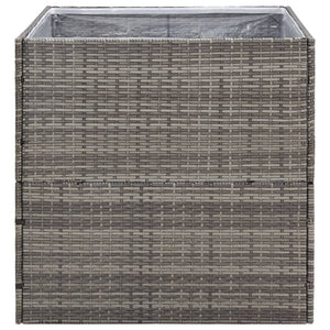 Grauer Pflanzkübel 80x80 cm Poly Rattan