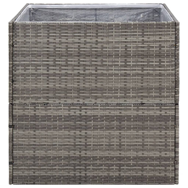 Grauer Pflanzkübel 80x80 cm Poly Rattan