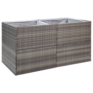 Grauer Pflanzkübel 157x80 cm Poly Rattan