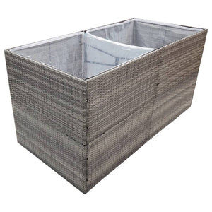 Grauer Pflanzkübel 157x80 cm Poly Rattan