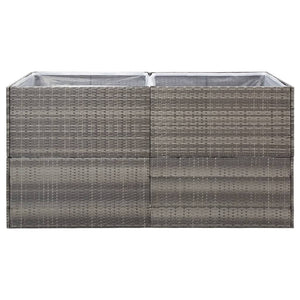 Grauer Pflanzkübel 157x80 cm Poly Rattan
