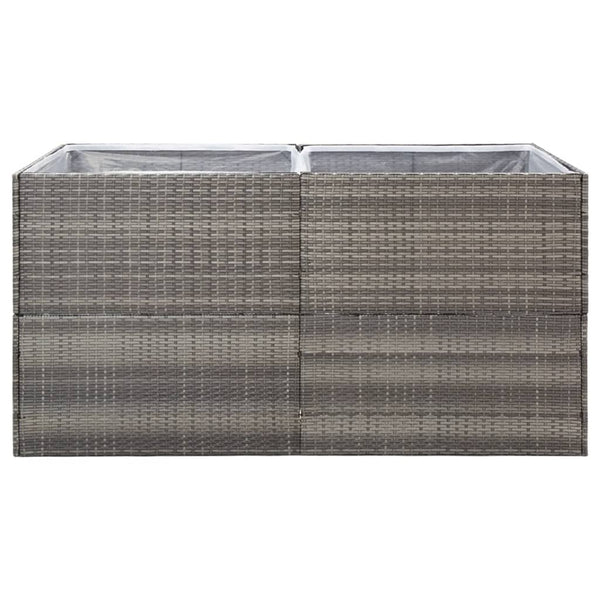 Grauer Pflanzkübel 157x80 cm Poly Rattan