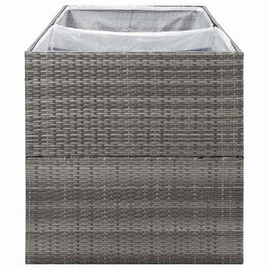 Grauer Pflanzkübel 157x80 cm Poly Rattan