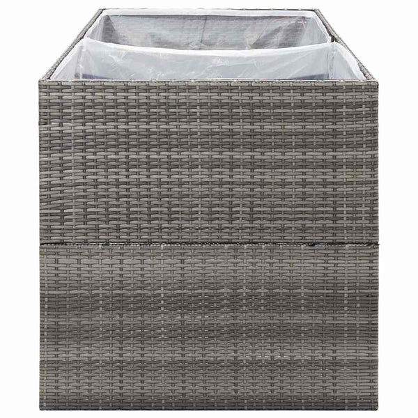 Grauer Pflanzkübel 157x80 cm Poly Rattan