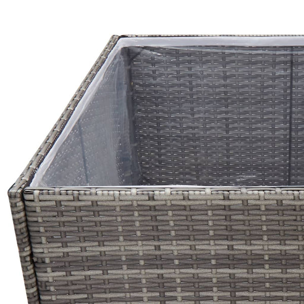 Grauer Pflanzkübel 157x80 cm Poly Rattan