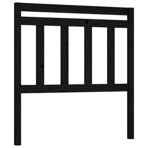 Schwarzes Kiefer Massivholz Kopfteil 106cm