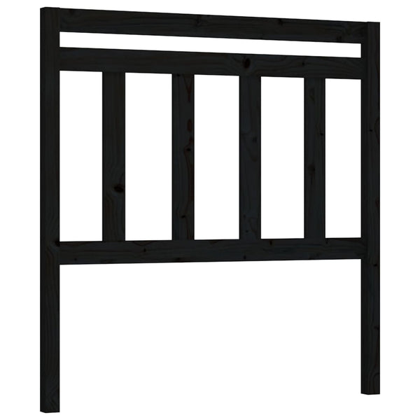 Schwarzes Kiefer Massivholz Kopfteil 106cm