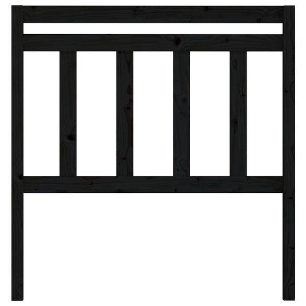 Schwarzes Kiefer Massivholz Kopfteil 106cm