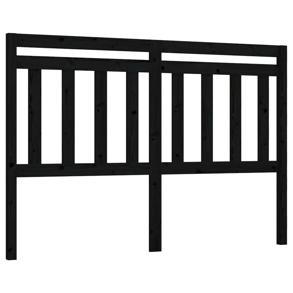 Schwarzes Kiefer Massivholz Kopfteil 146 cm