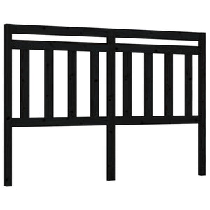 Schwarzes Kiefer Massivholz Kopfteil 146 cm