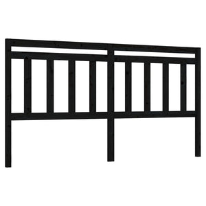 Schwarzes Kopfteil 186cm Kiefer Massivholz