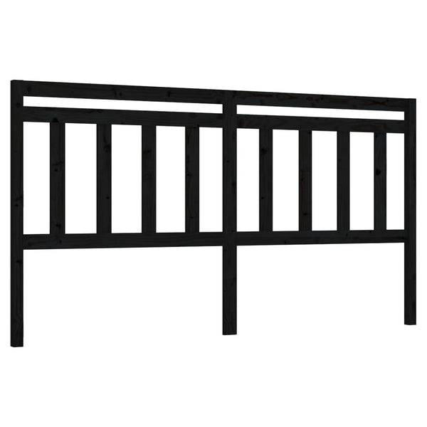 Schwarzes Kopfteil 186cm Kiefer Massivholz