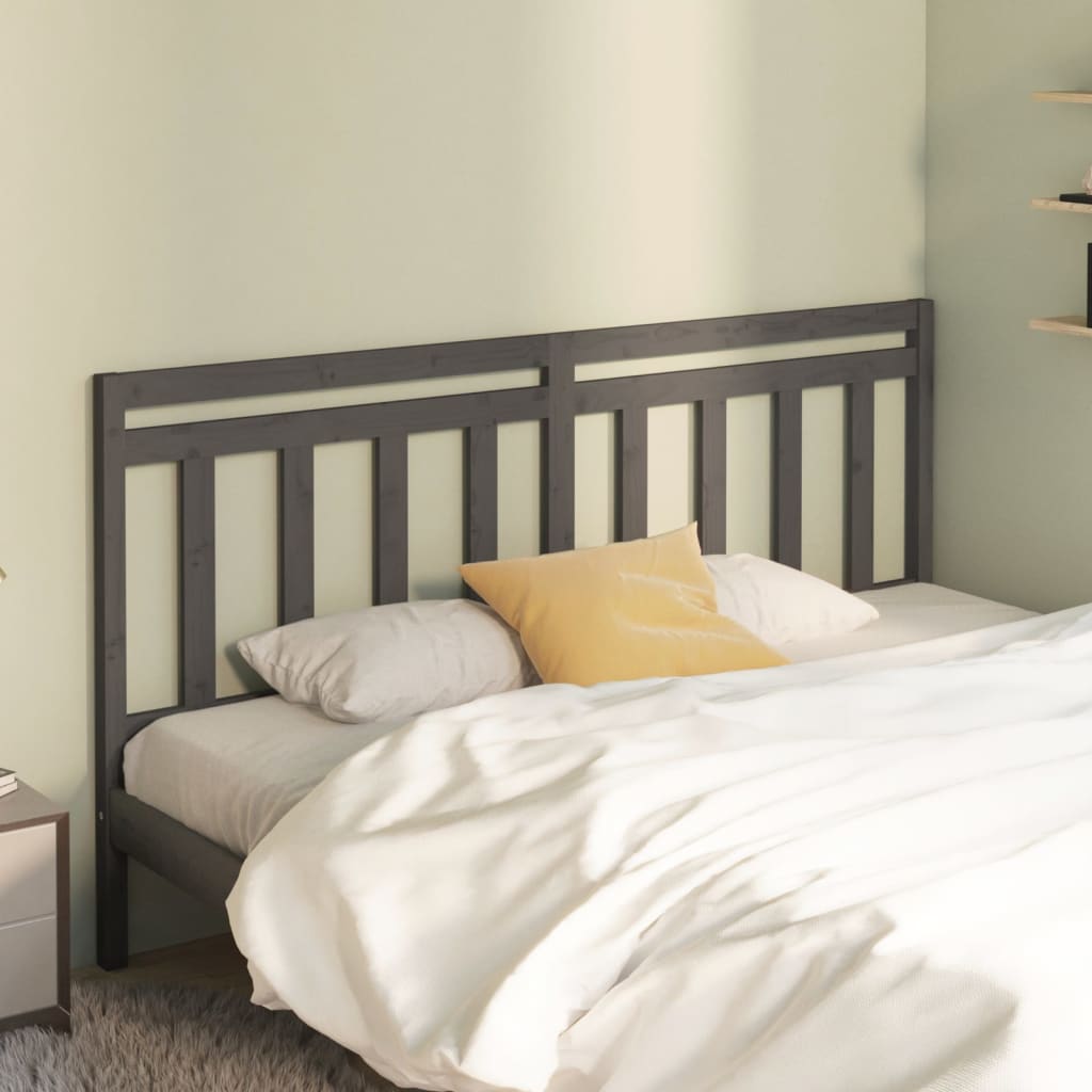 Graues Kopfteil 206 cm Kiefer Massivholz