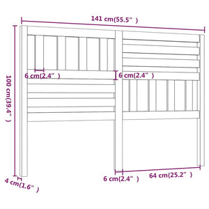 Graues Kiefer Massivholz Kopfteil 141 cm