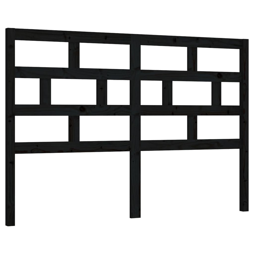 Schwarzes Kiefer Massivholz Kopfteil 141 cm