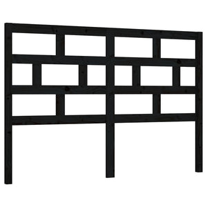 Schwarzes Kiefer Massivholz Kopfteil 141 cm