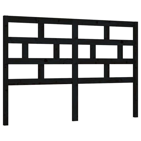 Schwarzes Kiefer Massivholz Kopfteil 141 cm