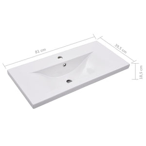 Waschbeckenunterschrank mit Einbaubecken Schwarz Holzwerkstoff
