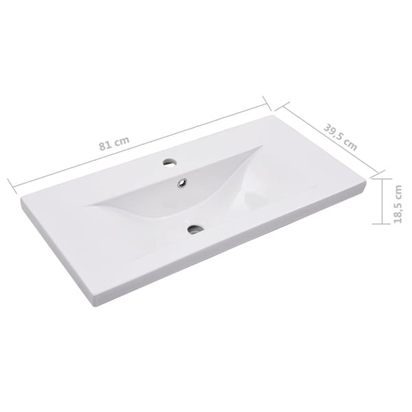 Waschbeckenunterschrank mit Einbaubecken Schwarz Holzwerkstoff