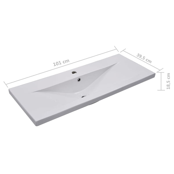 Waschbeckenunterschrank mit Einbaubecken Schwarz Holzwerkstoff