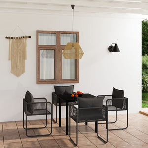 5-tlg. Garten-Essgruppe Schwarz