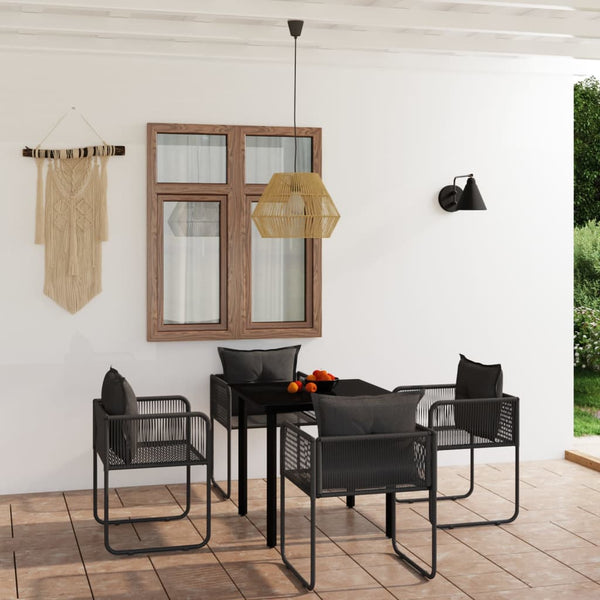 5-tlg. Garten-Essgruppe Schwarz
