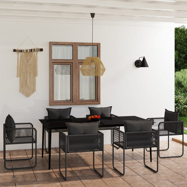 7-tlg. Garten-Essgruppe Schwarz