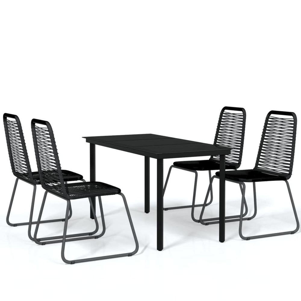 5-tlg. Garten-Essgruppe Schwarz