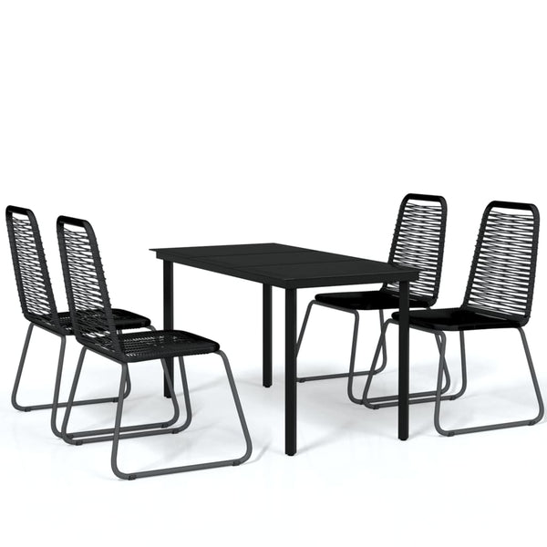 5-tlg. Garten-Essgruppe Schwarz