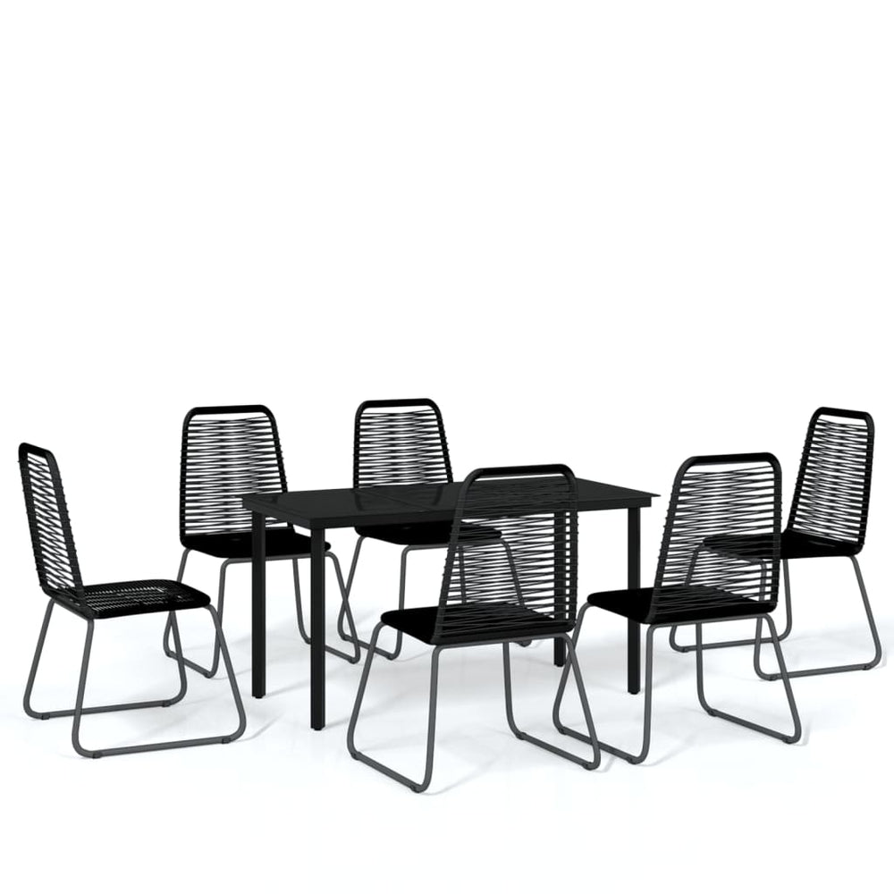 7-tlg. Garten-Essgruppe Schwarz