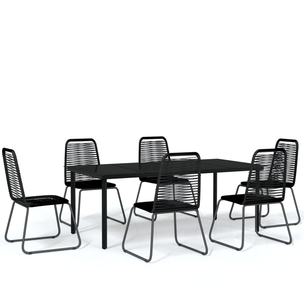 7-tlg. Garten-Essgruppe Schwarz
