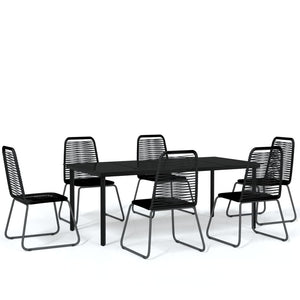 7-tlg. Garten-Essgruppe Schwarz