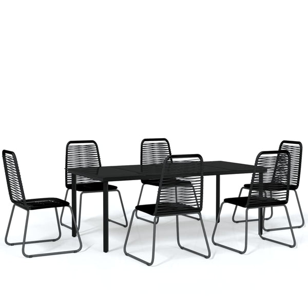 7-tlg. Garten-Essgruppe Schwarz