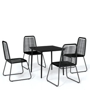 5-tlg. Garten-Essgruppe Schwarz