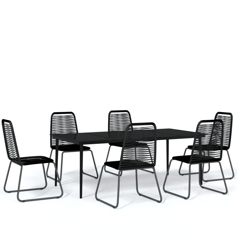 7-tlg. Garten-Essgruppe Schwarz
