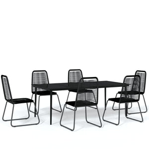 7-tlg. Garten-Essgruppe Schwarz