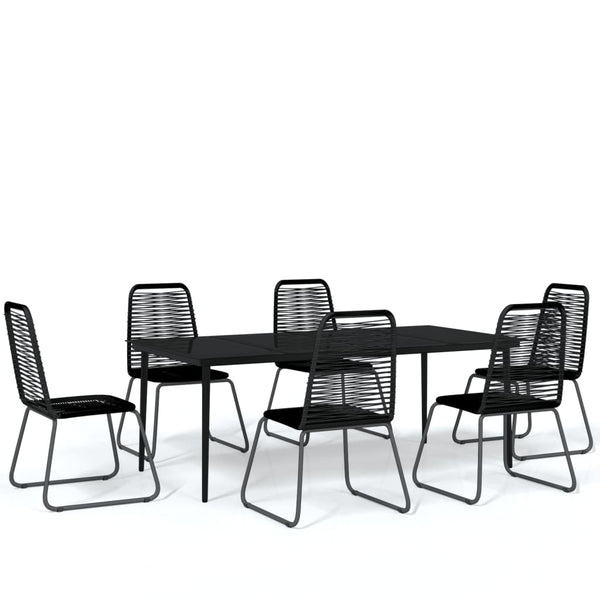 7-tlg. Garten-Essgruppe Schwarz