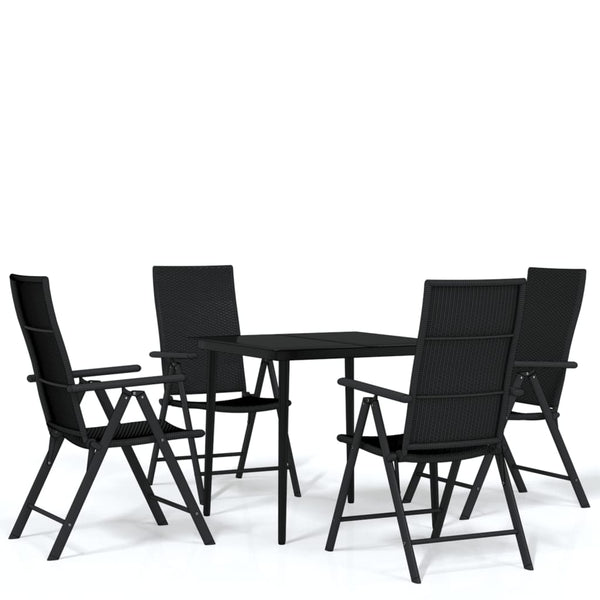 5-tlg. Garten-Essgruppe Schwarz