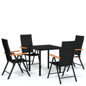 5-tlg. Garten-Essgruppe Schwarz