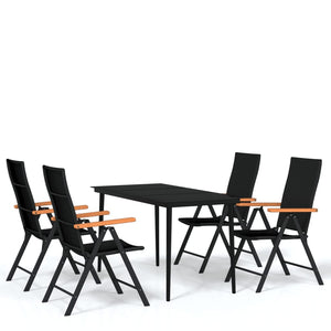5-tlg. Garten-Essgruppe Schwarz
