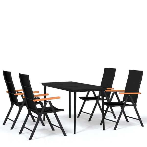 5-tlg. Garten-Essgruppe Schwarz