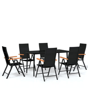 7-tlg. Garten-Essgruppe Schwarz