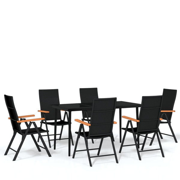 7-tlg. Garten-Essgruppe Schwarz