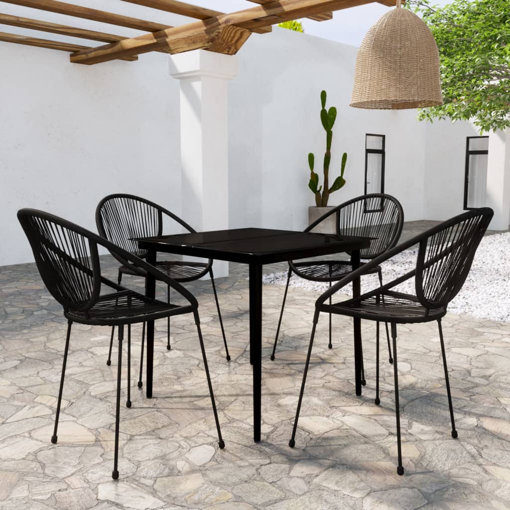 5-tlg. Garten-Essgruppe Schwarz