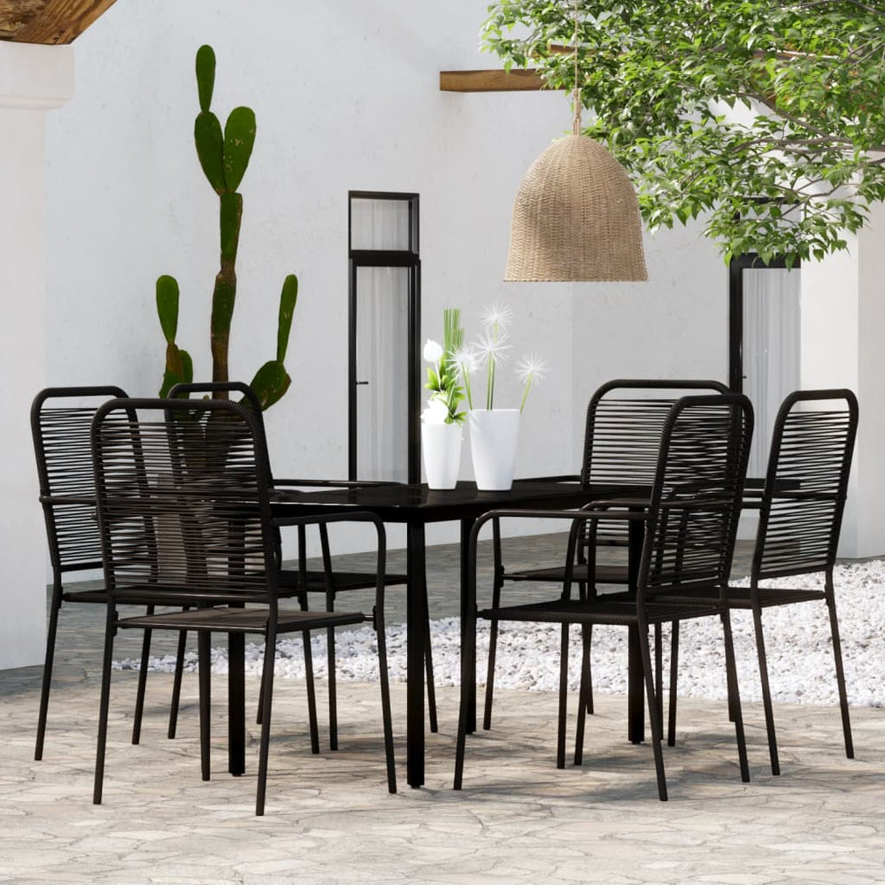 7-tlg. Garten-Essgruppe Schwarz