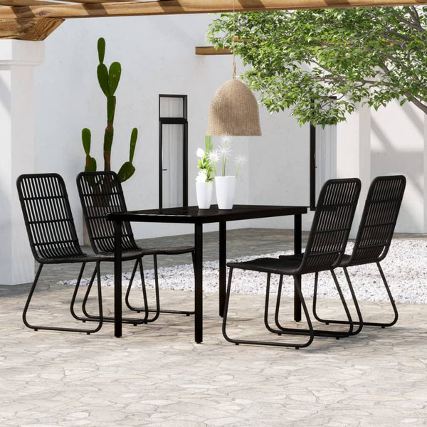 5-tlg. Garten-Essgruppe Schwarz