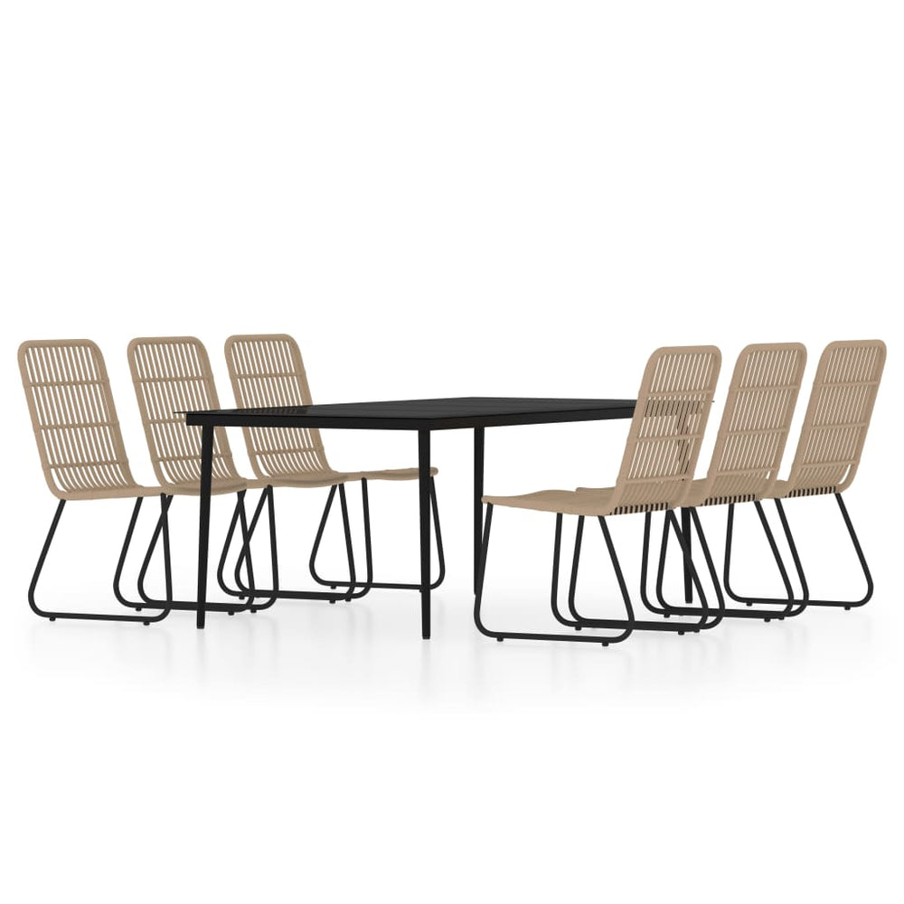 7-tlg. Garten-Essgruppe Eichen-Optik