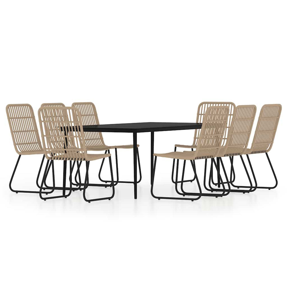 9-tlg. Garten-Essgruppe Eichen-Optik