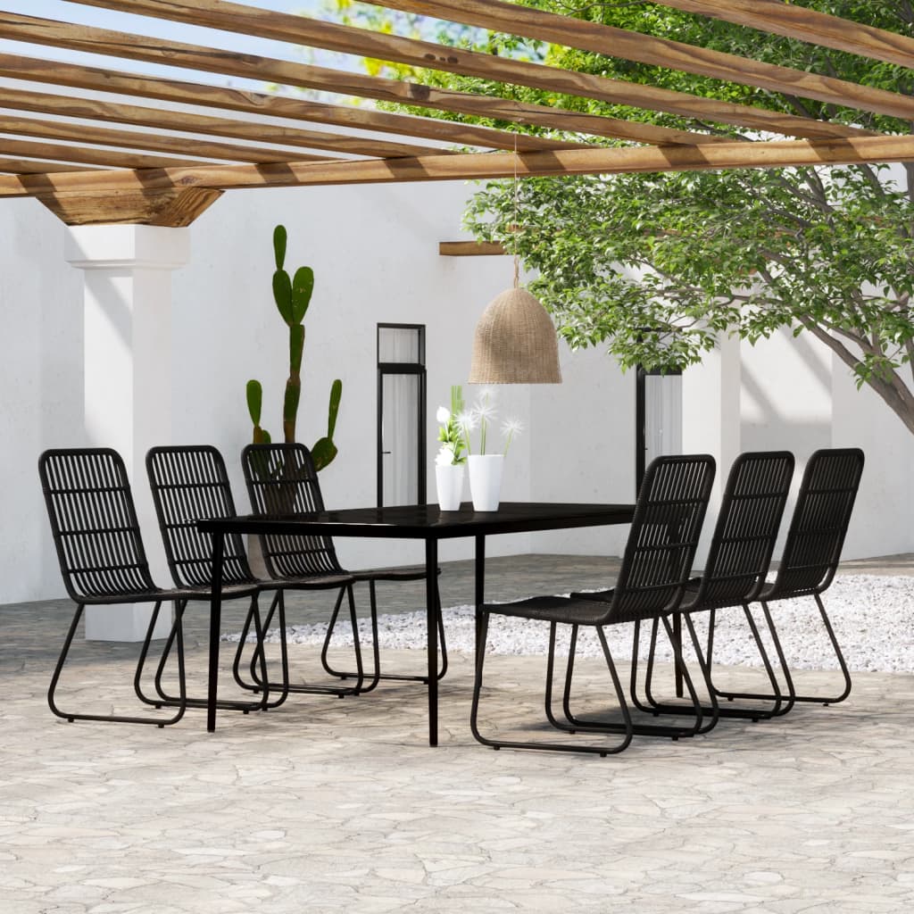 7-tlg. Garten-Essgruppe Schwarz